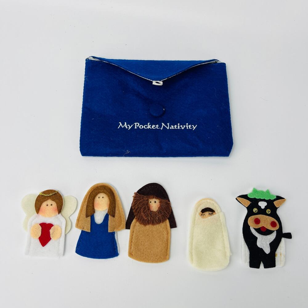 My Pocket Christmas Nativity Children's Finger Puppets Felt 5 Piece